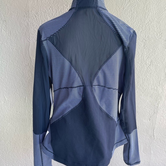 Zella Heathered Turquoise Blue Striped Zip Up Workout Jacket XL - Picture 7 of 12